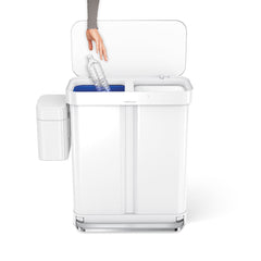 rechteckiger 58 l Treteimer mit Doppelfach mit Beutelfach + Kompost-Caddy