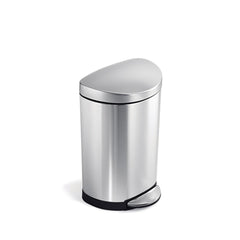 10L semi-round pedal bin - brushed finish - 3/4 view main image