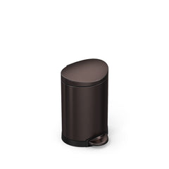 6L semi-round pedal bin - dark bronze finish - 3/4 view main image