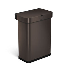 58L rectangular sensor bin with voice and motion control - dark bronze finish - 3/4 view main image