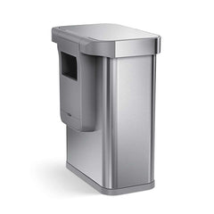 58L rectangular sensor bin with voice and motion control - brushed finish - back liner pocket image