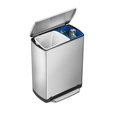 46 l rechteckiger Treteimer-Recycler mit breitem Pedal