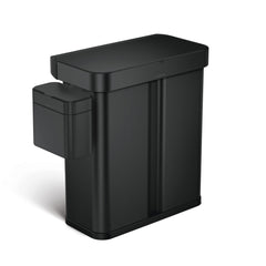 58 l rechteckiger Sensorabfalleimer mit Doppelfach + Kompost-Caddy