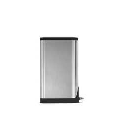 30L butterfly pedal bin - brushed finish - side view