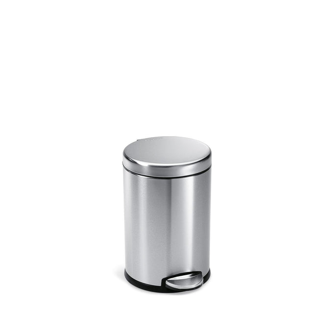 4.5L round pedal bin - brushed finish - front view main image