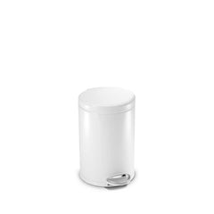 4.5L round pedal bin - white finish - front view main image