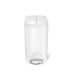 10L butterfly pedal bin - white finish - main image