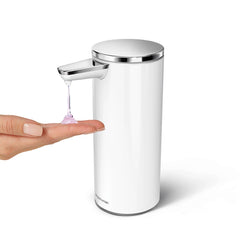 rechargeable liquid soap sensor pump - white finish - hand under spout image